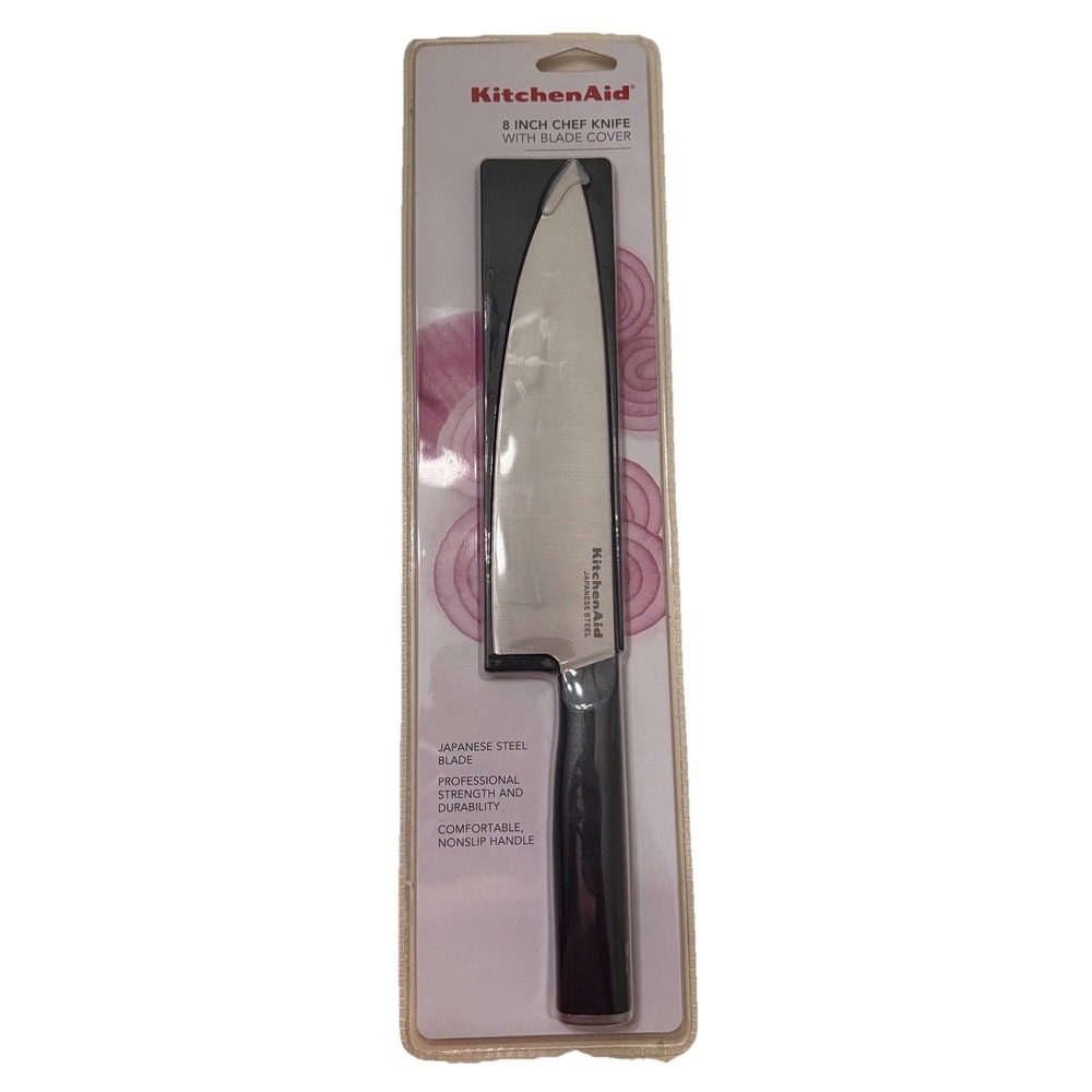 Kitchen Aid 8 Inch Chefs Knife With‎ Blade Cover Japanese Steel Blade